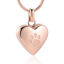 Pet Cremation Jewelry for Ashes Pendant Paw Print Pet Heart Urn Necklace Memorial Keepsake Jewelry for Pet/Dog's/Cat's Ashes