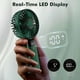 thumbnail image 3 of Green Handheld Fan, USB Rechargeable Mini Portable Fan, 5 Speed Small Pocket Fan with Base, 4000mAh Battery Foldable Desk Fan for Office and Outdoor, 3 of 5