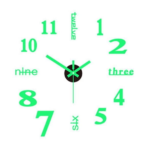 ZOUBAOQ 3D Clock Luminous Wall Sticker DIY Stereo Digital Clock For Home Living Room Office Wall