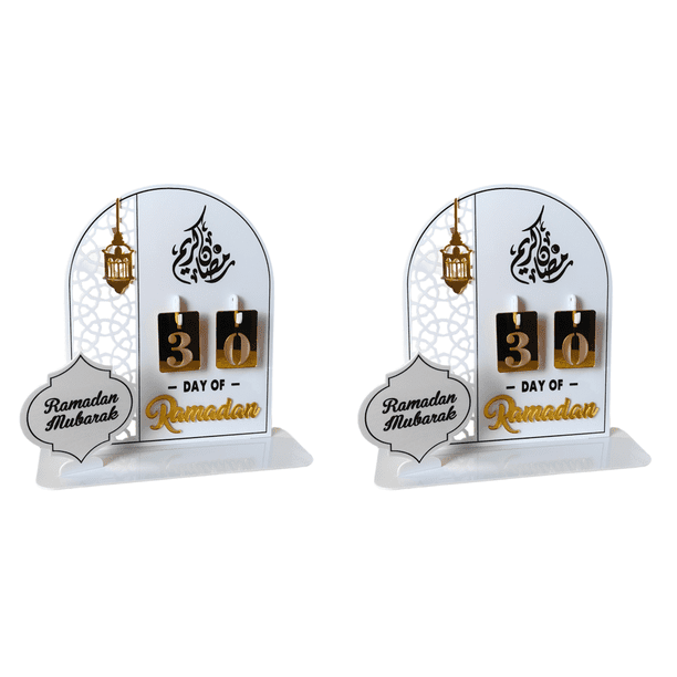 Calendario Cuenta Regresiva Islámico Ramadán Acrílico Eid Mubarak () Blanco