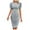 Gray, variant on IROINNID Wedding Guest Dresses for Women Homecoming Party Summer Solid Causal Round Neck Short Sleeve Vacation Dress Trendy Formal Dress,Blue