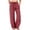 Red #068, variant on Womens Casual Linen High Waist Pants Drawstring Loose Fit Summer Pants Trousers with Side Pockets Red S