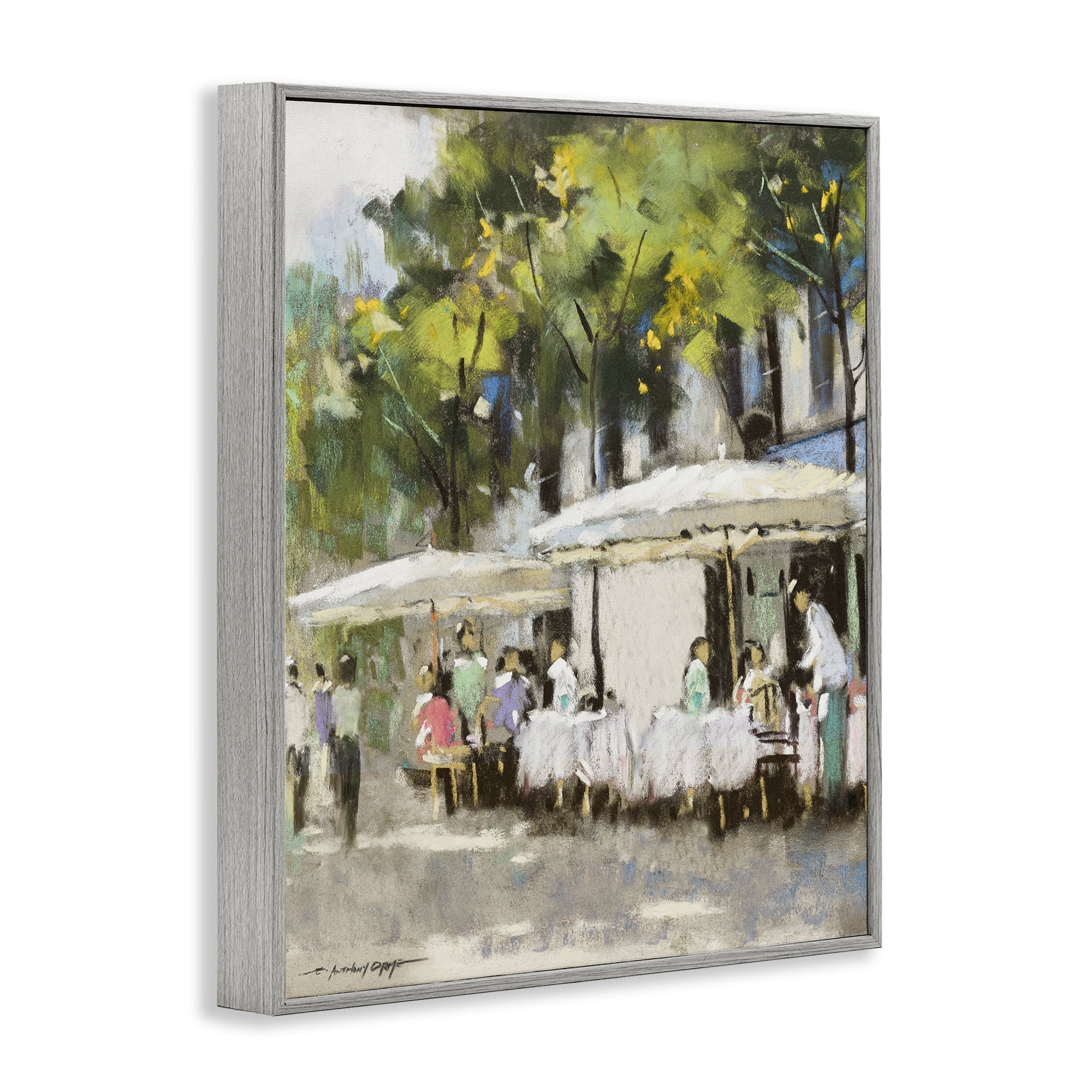 Stupell Industries Sunny Street Cafe Dining Gray Framed Giclee Art, design by Anthony Orme