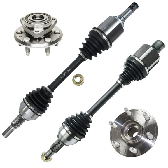 Detroit Axle - Front CV Axle Wheel Bearing Hub for Chevy Traverse GMC Acadia Buick Enclave, 2 Front Wheel Bearings & Hubs Set, 2 CV Axles Assembly Replacement