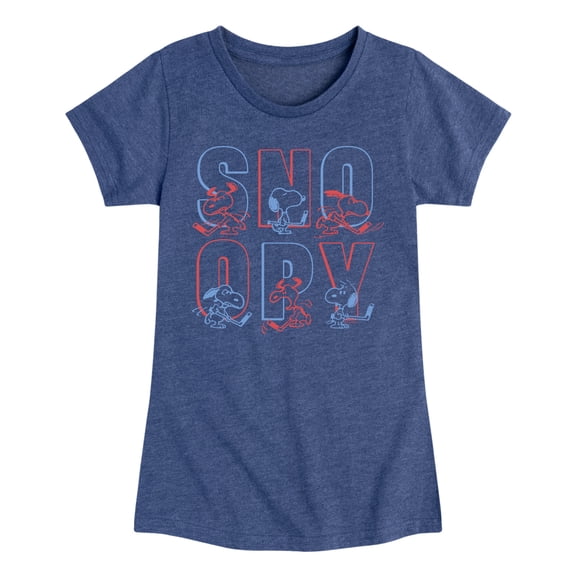 Peanuts - Hockey Snoopy - Youth Girls Short Sleeve T-Shirt