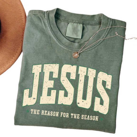 Jesus Is the Reason Shirt – Christian Christmas T-Shirt, Faith Holiday Tee, Jesus Christmas Graphic Shirt, Religious Xmas Apparel, Unisex Christmas Crewneck Sweatshirt