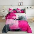 thumbnail image 3 of Manfei Adult Pink Watercoor Bedding Comforter Set, Abstract Ombre Twin Comforter Sets, Fashion Oil Printing Reversible Bedding Set, Luxury Bedroom Decor, 2pcs, 3 of 9