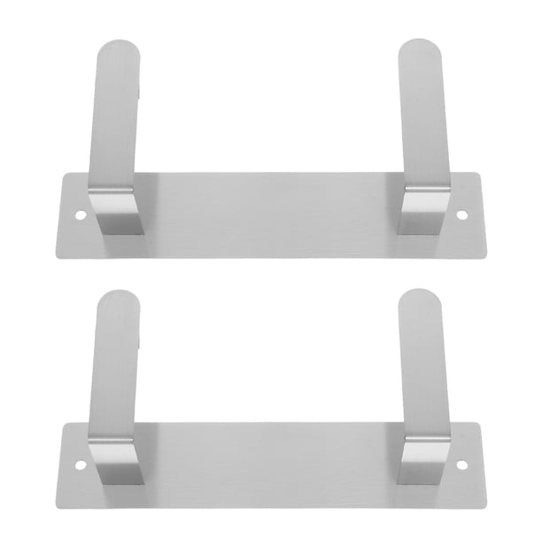 Organizador de tapas de ollas de 2 piezas: soporte de pared para tapas de ollas, estante organizador de tapas de sartenes de acero inoxidable para almacenamiento en gabinetes de cocina.
