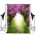 thumbnail image 1 of YUSDECOR 5x7ft Purple Flower Photo Backgrounds Green Spring Photography Backdrops, 1 of 3