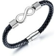 thumbnail image 2 of To My Man Bracelet from Wife, Trendy Unique Infinity Leather Black Bracelet with I Love You Forever and Always Card Anniversary Bracelet for Husband Boyfriend Jewelry Gifts, 2 of 8