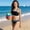Black1, variant on Eltusu Girls Bkinis Set, 2 Pieces Elastic Waist Swimwear Solid Color Bathing Suit Black Size 2-10 T