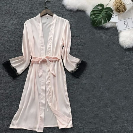 GZWYHT Silk Pajamas Clearance Nightgowns for Women Women Sexy Satin Silk Sleepwear Pajamas Nightdress Lingerie Night Dress Women S Nightgowns & Sleepshirts Babydoll Lingerie  Pink L