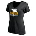 thumbnail image 2 of Women's Black Pittsburgh Steelers Hometown Collection The Burgh V-Neck T-Shirt, 2 of 3