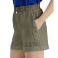 thumbnail image 2 of INC International Concepts Women's High Rise Pockets Twill Shorts Burnt Olive (Burnt Olive, 14), 2 of 3