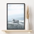 thumbnail image 2 of PixonSign Framed Canvas Print Wall Art Sheep in Mountain Field Animals Wildlife Photography Modern Art Farmhouse/Country Ultra Blue and White for Living Room, Bedroom, Office - 24"x36" Black, 2 of 5