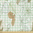 thumbnail image 2 of Ambesonne Nature Fabric by the Yard Upholstery, Leaves Autumn Ornament Art, 2 Yards, Pale Brown White Grey, 2 of 5