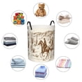 thumbnail image 6 of Goofa Western Desert Cowboys1 Printed Circular Hamper,Laundry Basket with Handles,Storage Baskets Foldable,Large Capacity Laundry Hamper-Small, 6 of 8