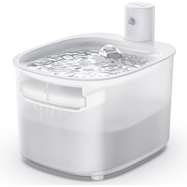 Wireless Cat Water Fountain, 88oz / 2.6L Cat Fountain Battery Operated, Cordless Pet Water Fountain for Cats & Dogs with Motion Sensor, Ultra Quiet Pump, Multi-Filtration