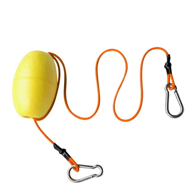 Canoa Kayak Línea de Remolque Accesorios de Tiro Correa Flotante con Flotador y Clip de Anclaje Accesorios Grip Cuerda de 74cm y Flotador de 9.7 cm Amarillo + amarillo fluorescente Macarena Línea de tiro de remolque de kayak