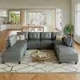 thumbnail image 1 of LLappuil Modular Sectional Sofa, 8 Seat Modular Sectional Sofa with Storage, Faux Leather Waterproof Sofa for Living Room, 1 of 9
