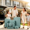 thumbnail image 3 of Travelhouse 5-Piece Hardside Luggage Set Spinner Lightweight Suitcase with TSA Lock & Duffel Bag,Green, 3 of 10