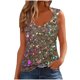thumbnail image 2 of Puntoco Camiseta sin mangas con cuello cuadrado y estampado para mujer Camiseta holgada sin mangas, 2 of 4