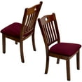 thumbnail image 4 of Juego de 4 fundas elásticas para asientos de sillas de jacquard, fundas para cojines de asiento de comedor a prueba de polvo, extraíbles y lavables (4, rojo), 4 of 5
