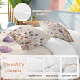thumbnail image 2 of 3 Piece Purple Red Spring Floral Duvet Cover Set Queen Size,Microfiber Comforter/Quilt Cover with Corner Ties and 2 Pillowcases,Watercolor Botanical Summer Flowers Soft Bedding with Zipper Closure, 2 of 8