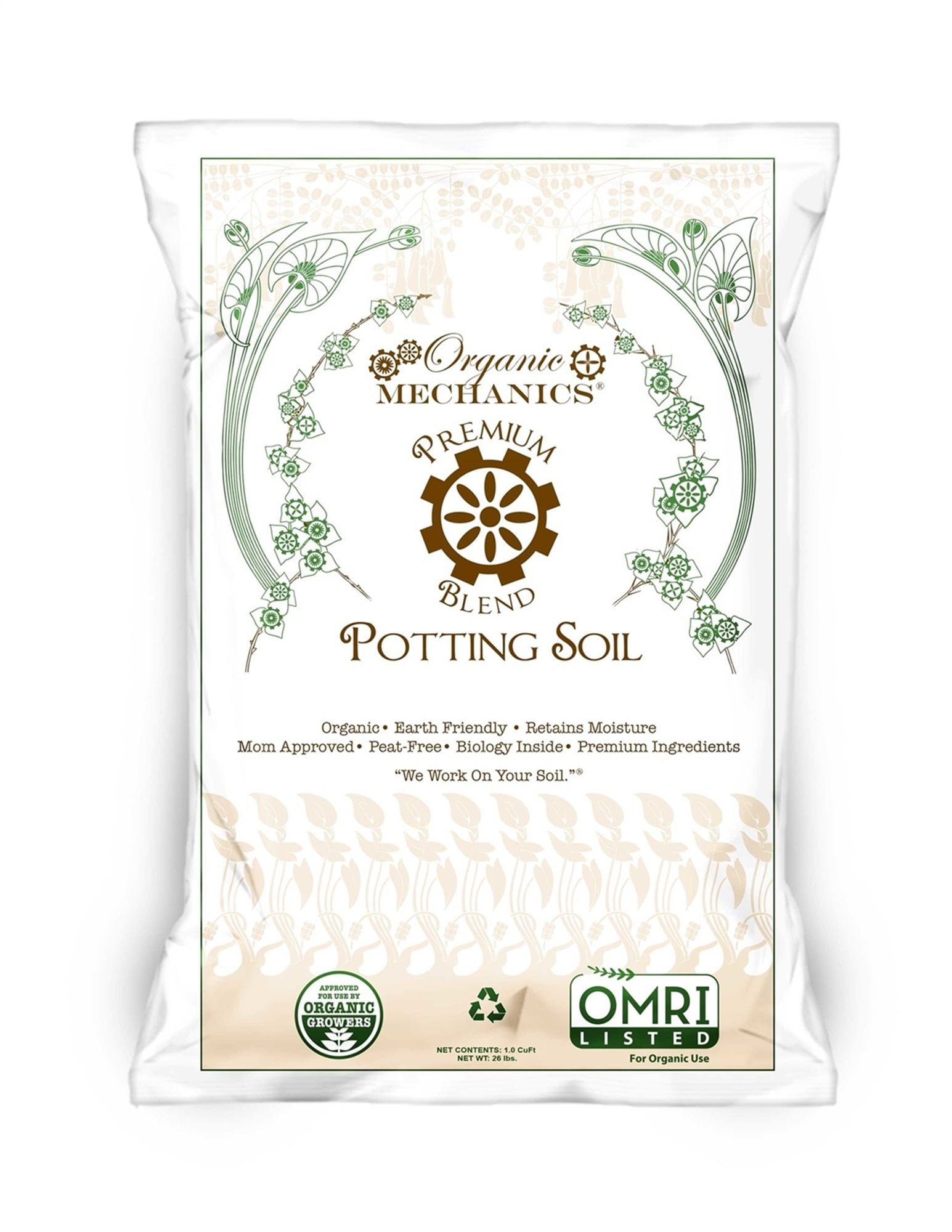 Organic Mechanics, Premium Blend Potting Soil- 1 CU FT