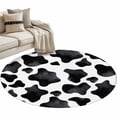 thumbnail image 2 of Area Rug 48in, Farm Black White Cow Texture Floor Carpet Living Room Rug, Geometric Color Block Non-Slip Welcome Mat Indoor Rugs for Bedroom Dining Room, 2 of 9