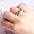thumbnail image 5 of NYS Jewellers 2.10 Ctw Princess Cut Green Emerald Womens Band Ring 14K White Gold Plated 925 Sterling Silver -8.5, 5 of 5