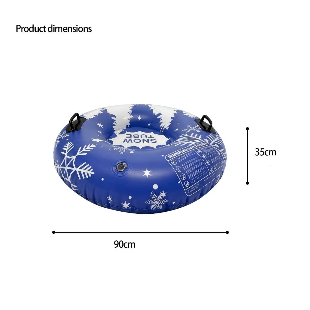 Youthyao Folding Inflatable Snow Tube Sled with Handles Thicken PVC Snow Tubing Winter Snow Tube Winter Outdoor Sports Toy