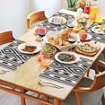 thumbnail image 2 of Boho Black and White Diamond Central Ethnic Pattern Summer Placemats Table Placemats Set Of 4-Linen Kitchen Washable Placemats Table Mats 11.8"x17.7" Non-Slip Heat Resistant, 2 of 6