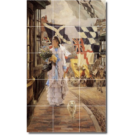 Ceramic Tile Mural-James Tissot City 19. 18" w x 30" h using (15) 6 x 6 ceramic tiles