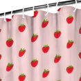 thumbnail image 3 of Red Strawberry Plants Pink Pattern Shower Curtain 84"x72" ,Bathroom Decorative Shower Curtains Set with 12 Hooks,Modern Waterproof Washable Shower Curtain, 3 of 6