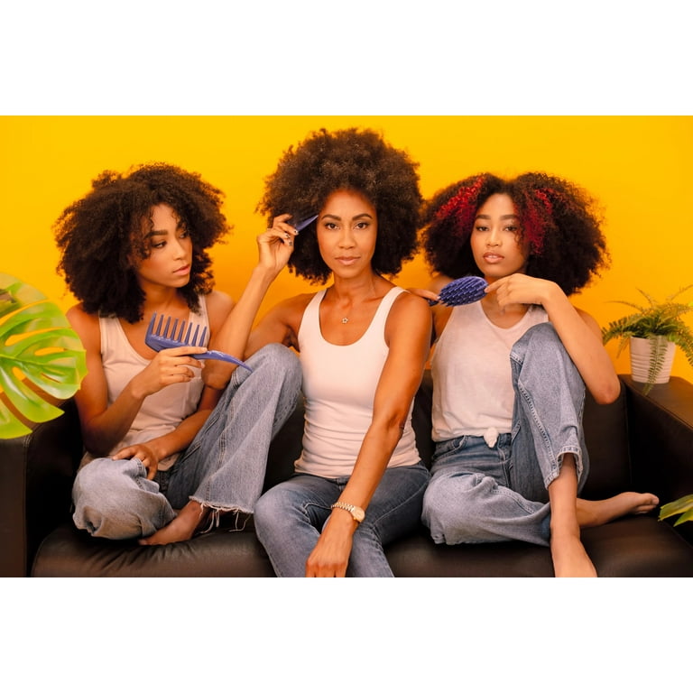 KAZMALEJE Wide Tooth Hair Comb Cobalt for Detangling Curly Wigs