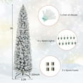 thumbnail image 4 of Costway 7 FT Pre-Lit Slim Christmas Tree Flocked Decoration with Pine Needles & Lights, 4 of 10
