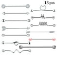 thumbnail image 2 of Tragus Earring Stainless Steel 13PCS Industrial Ear Barbell Ear Piercing Jewelry, 2 of 10