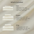 thumbnail image 6 of Tencel Lyocell Sheet Set  Size 3 count, Silky Soft Breathable Cooling Sheet Set with 16 Inch Deep Pocket for Hot Sleepers, Cream White, 6 of 6