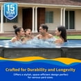 thumbnail image 4 of Blue Wave Marbella 18-ft Round 52-In Deep Above Ground Swimming Pool 6in Top Rail Metal Wall Swimming Pool Package, 4 of 7