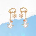 thumbnail image 2 of Nuevos pendientes bonitos de muñeco de nieve blanco ins, exquisitos pendientes de circón de princesa, conjunto para mujer, joyería de moda, 2 of 5