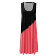 thumbnail image 3 of QLEICOM Womens Summer Color Block Print Sleeveless Sundress Casual Loose Swing T-Shirt Dress Tank Dress Red B S, US Size:4, 3 of 4