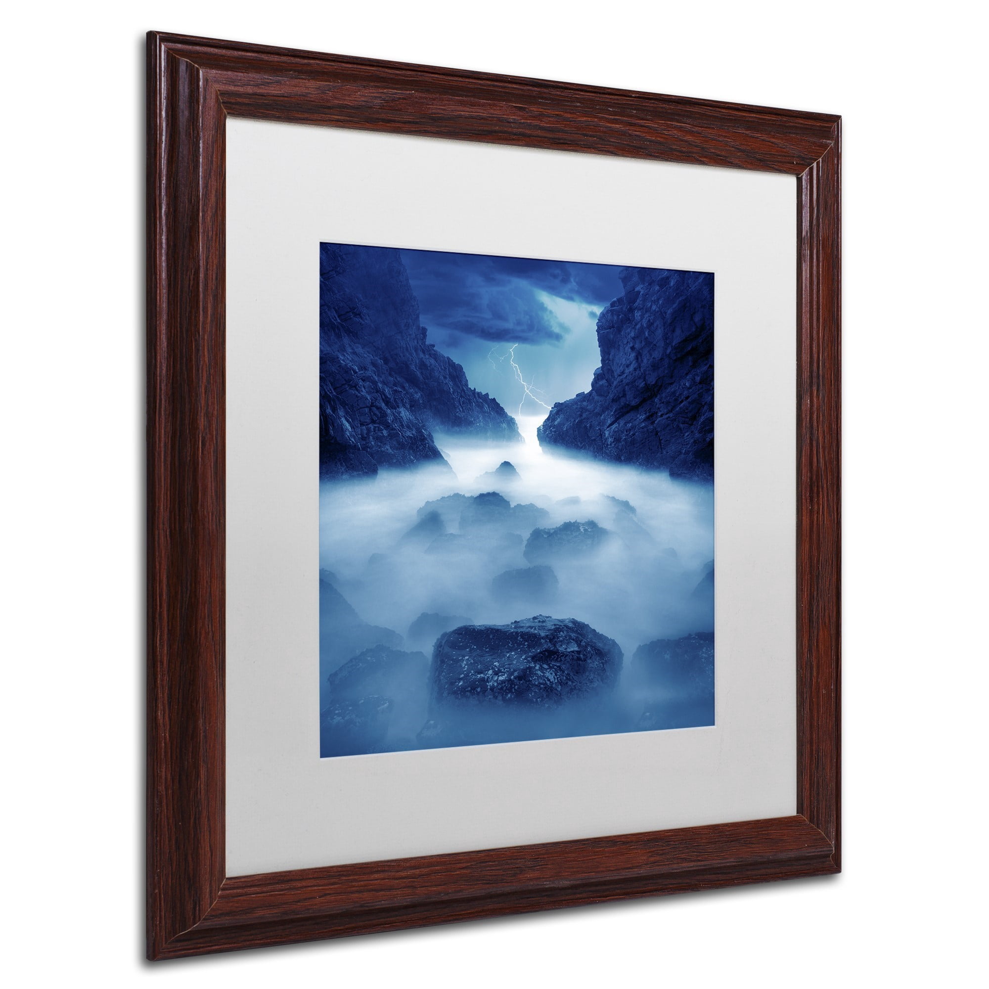 Moises Levy 'Tormenta en Ixtapa Blue' Matted Framed Art
