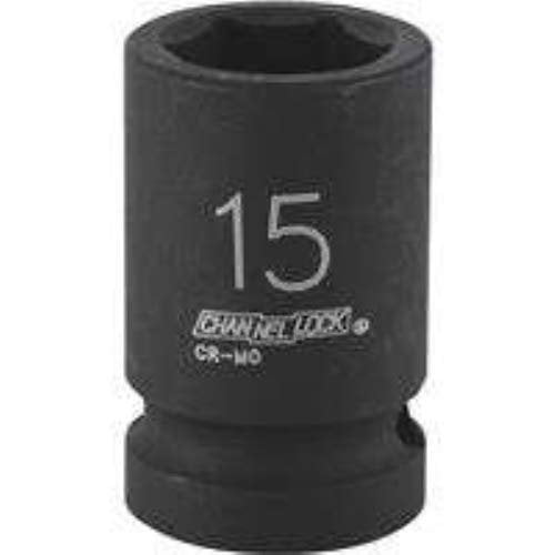Channellock Metric Impact Socket 315036, Shallow Drive - Chrome Molybdenum Steel - Black