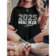 thumbnail image 1 of Women'S 2025 New Year Graphic Print T-Shirt, Casual Crew Neck Short Sleeve Tee, Comfortable Polyester Knit Fabric with Medium Stretch, for All Seasons, 1 of 6