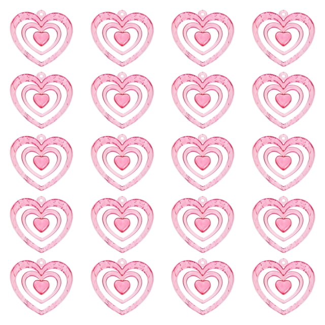 20Pcs Heart Shaped Wind Chime Pendants Wind Chime DIY Ornaments Handicraft Accessories