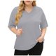 thumbnail image 1 of Camiseta informal de mujer con cuello en V, manga corta y corte holgado - Algodón suave, prenda básica versátil, 1 of 4