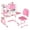 Pink, variant on Jnismy 2Pcs Kids Study Desk Chair Set,Height Adjustable Children School Study Table Chair Set with Sitting Corrector,Ergonomic Desk Chair with Book Stand,Foot Pedal,Partition Design _Pink