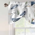thumbnail image 5 of Watercolor Animals Tie Up Valances Curtain, Adjustable Kitchen Herons Reeds Hand Drawn Illustration Valances for Windows Decor, Rod Pocket Short Curtains Set for Bedroom/Bathroom, 60"x18", 5 of 9