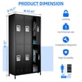 thumbnail image 5 of GangMei Metal Storage Cabinet Locker with 6 Doors Large Steel Cabinet for Gym,Garage,Living Room,Office,School with Locking Doors(Black), 5 of 9